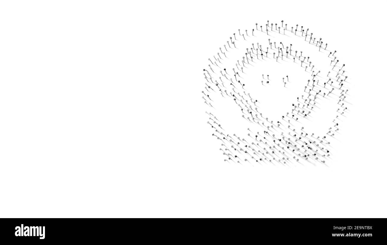 rendu 3d des ongles en forme de symbole de singe animal astronaute avec ombres isolées sur fond blanc Banque D'Images