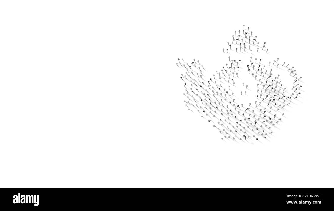 rendu 3d des ongles en forme de symbole de théière verseuse et mug avec ombres isolées sur fond blanc Banque D'Images