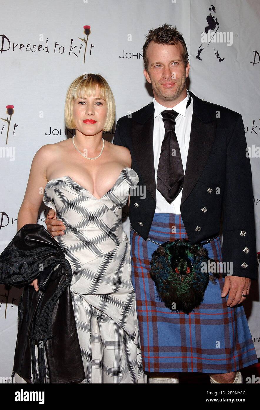 Patricia Arquette et Thomas Jane assistent à la 2006 habillée à Kilt, une soirée de mode écossaise pour lancer la semaine de la mode Mercedes-Benz. Los Angeles, le 14 octobre 2006. Photo de Lionel Hahn/ABACAPRESS.COM Banque D'Images