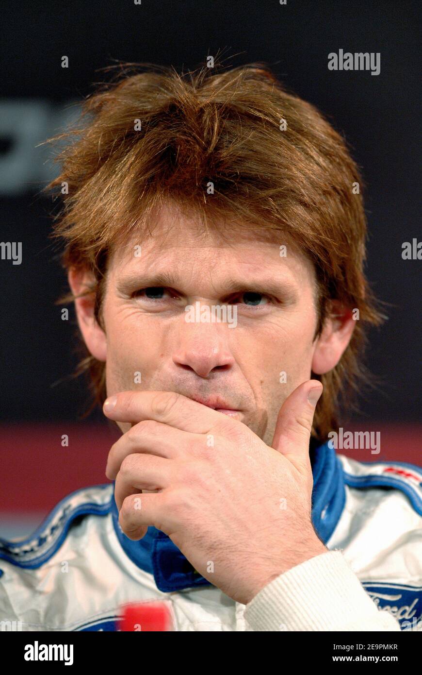 Le chauffeur finlandais Markus Gronholm réagit lors d'une conférence de presse à la 'course des Champions' qui s'est tenue au Stade de France à Saint-Denis, près de Paris, en France, le 16 décembre 2006. Photo de Nicolas Khayat/Cameleon/ABACAPRESS.COM Banque D'Images