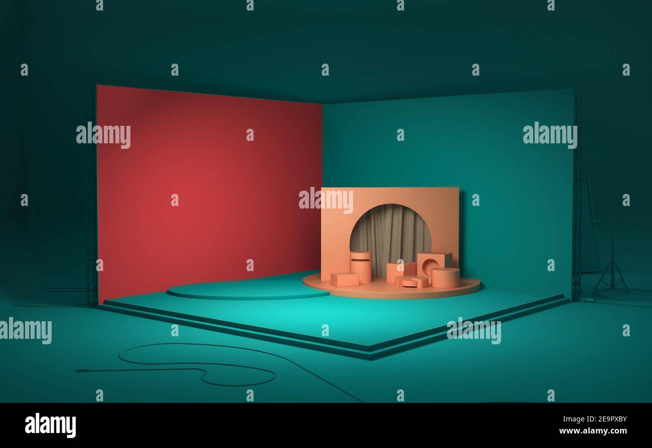 Scénario 3d scène minimale Banque D'Images