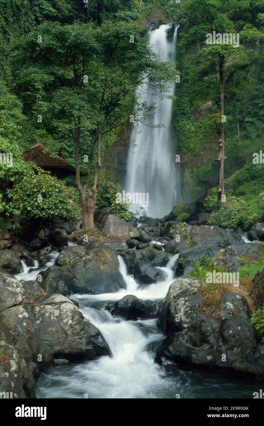 Git Git Waterfalls - Bali - Indonésie 1990 (Photo sur film photographique) Banque D'Images