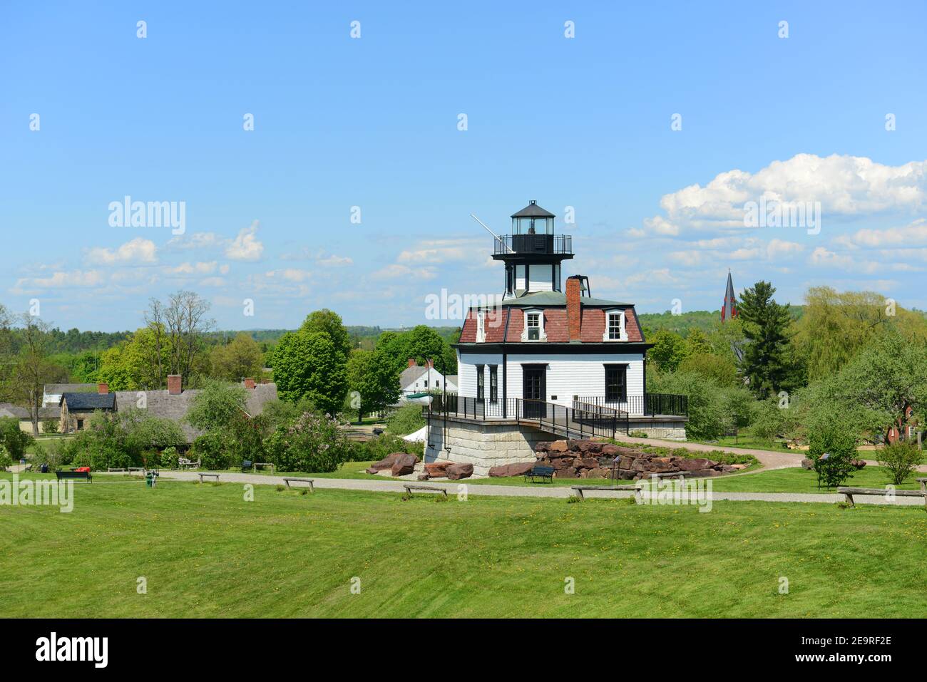 Colchester Reef Light était un phare ancien à Colchester point, dans le lac Champlain. Maintenant, il a été transféré à Shelburne, Vermont VT, États-Unis. Banque D'Images