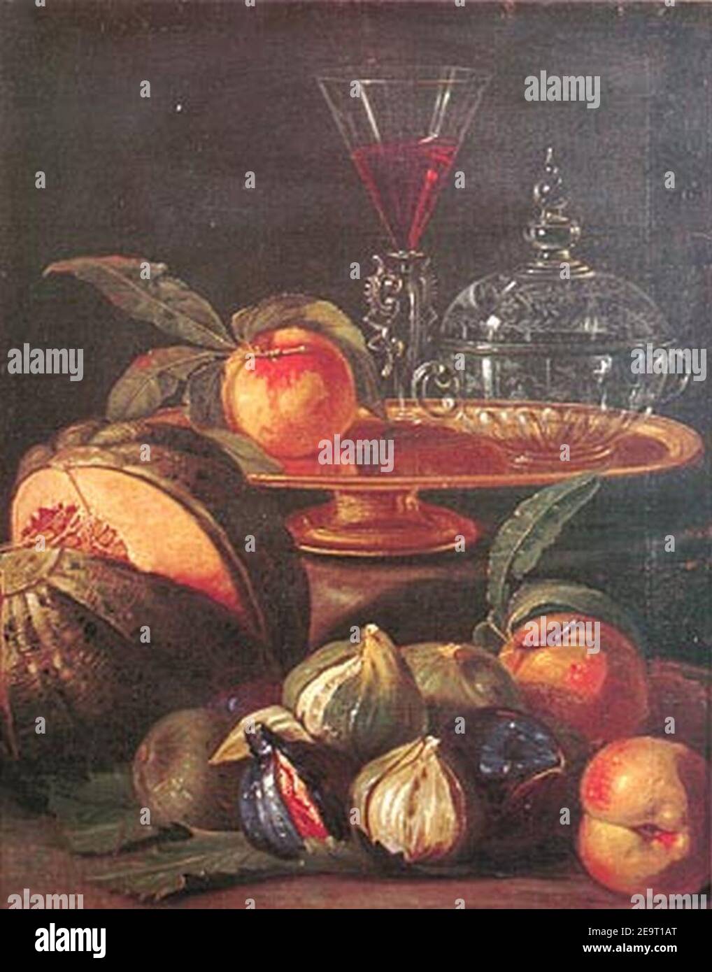 Munari, Cristoforo - vases, verre, et fruits. Banque D'Images