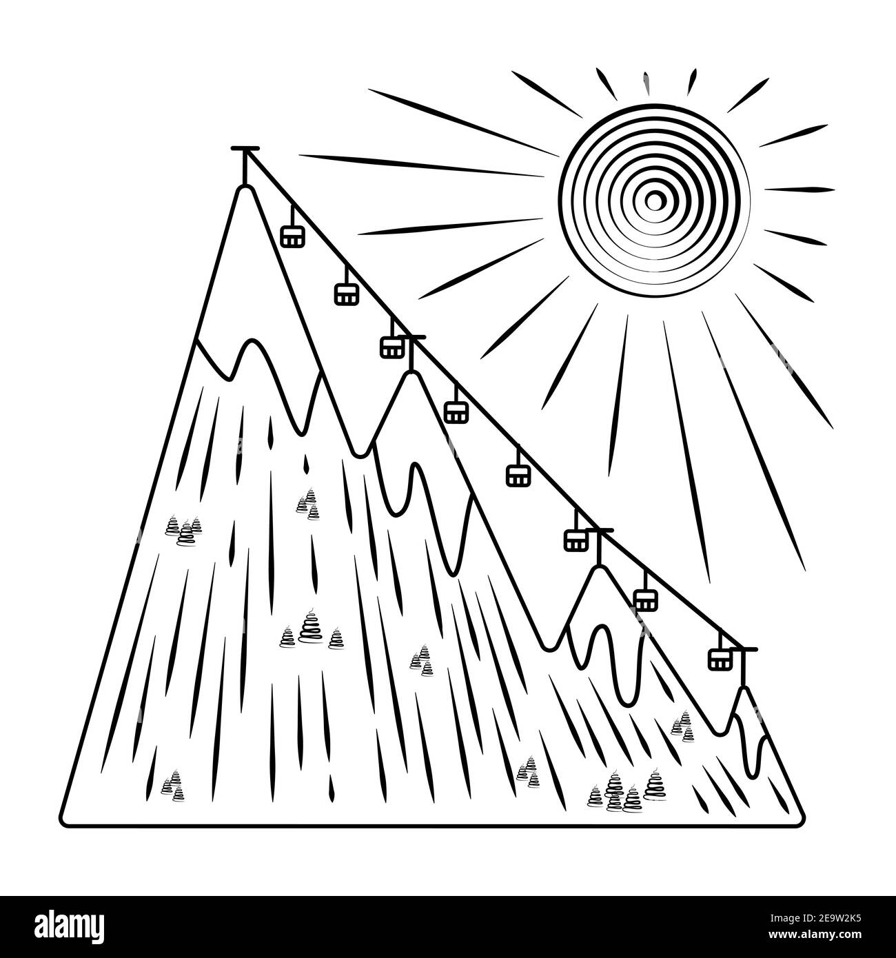 Illustration du vecteur d'icône du funiculaire dans les muntines Illustration de Vecteur