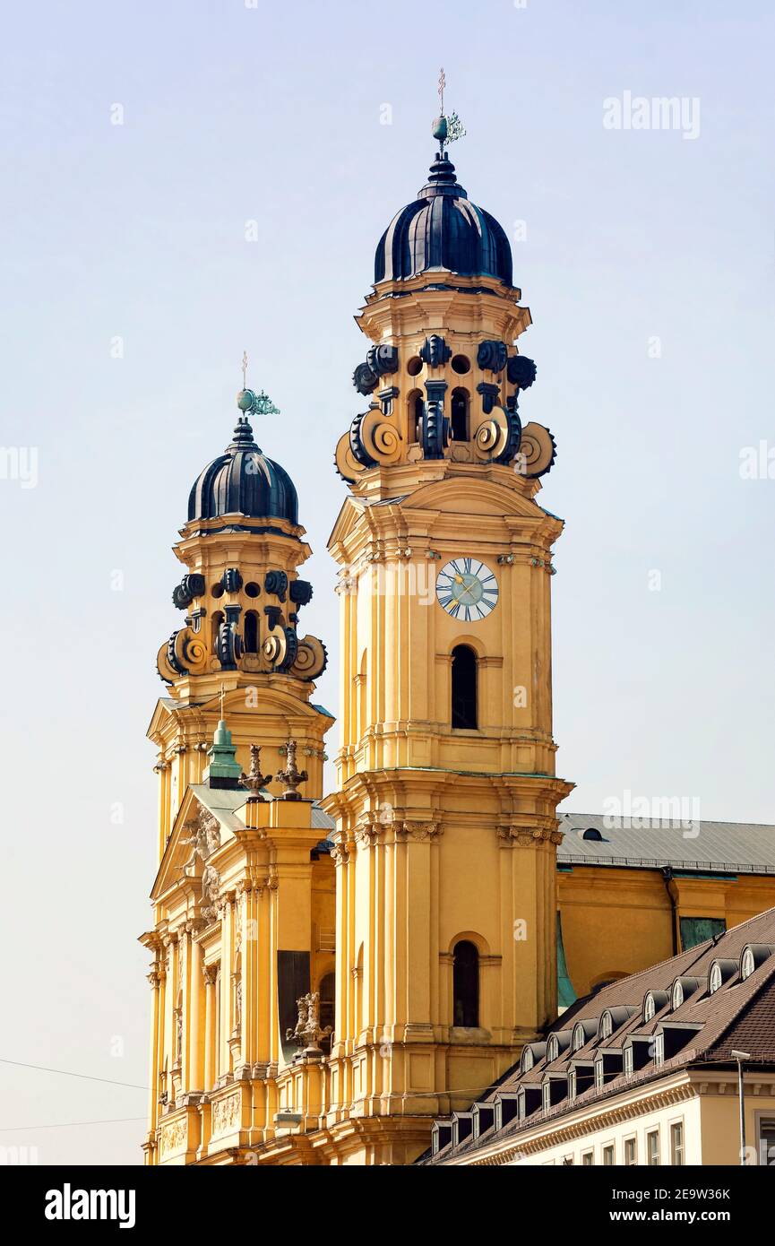 Munich-Allemagne, 24 avril 2019 : l'église théatine de Saint-Cajetan est une église catholique à Munich, dans le sud de l'Allemagne. Banque D'Images