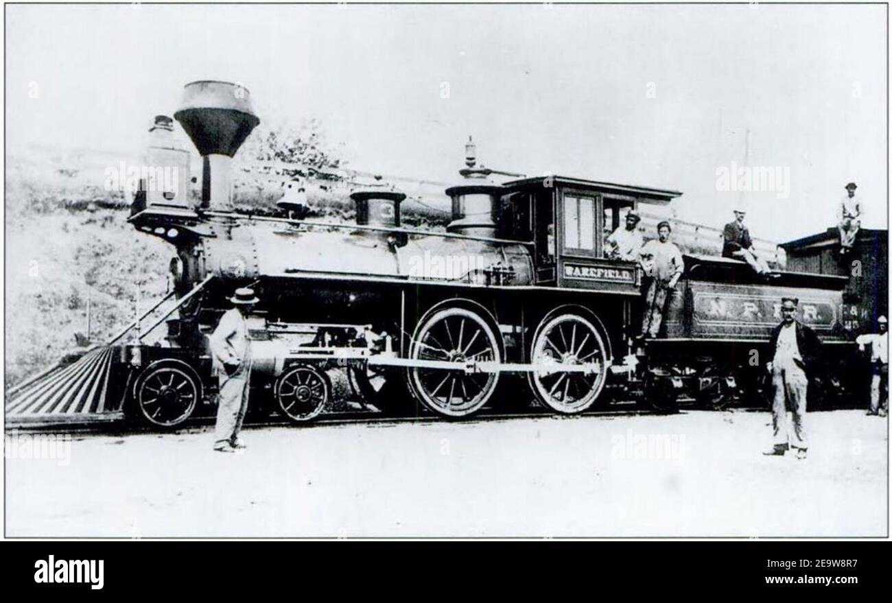 Chemin de fer de Narragansett Pier. Locomotive à vapeur no 3 'Wakefield' construite et livrée en 1883. Banque D'Images