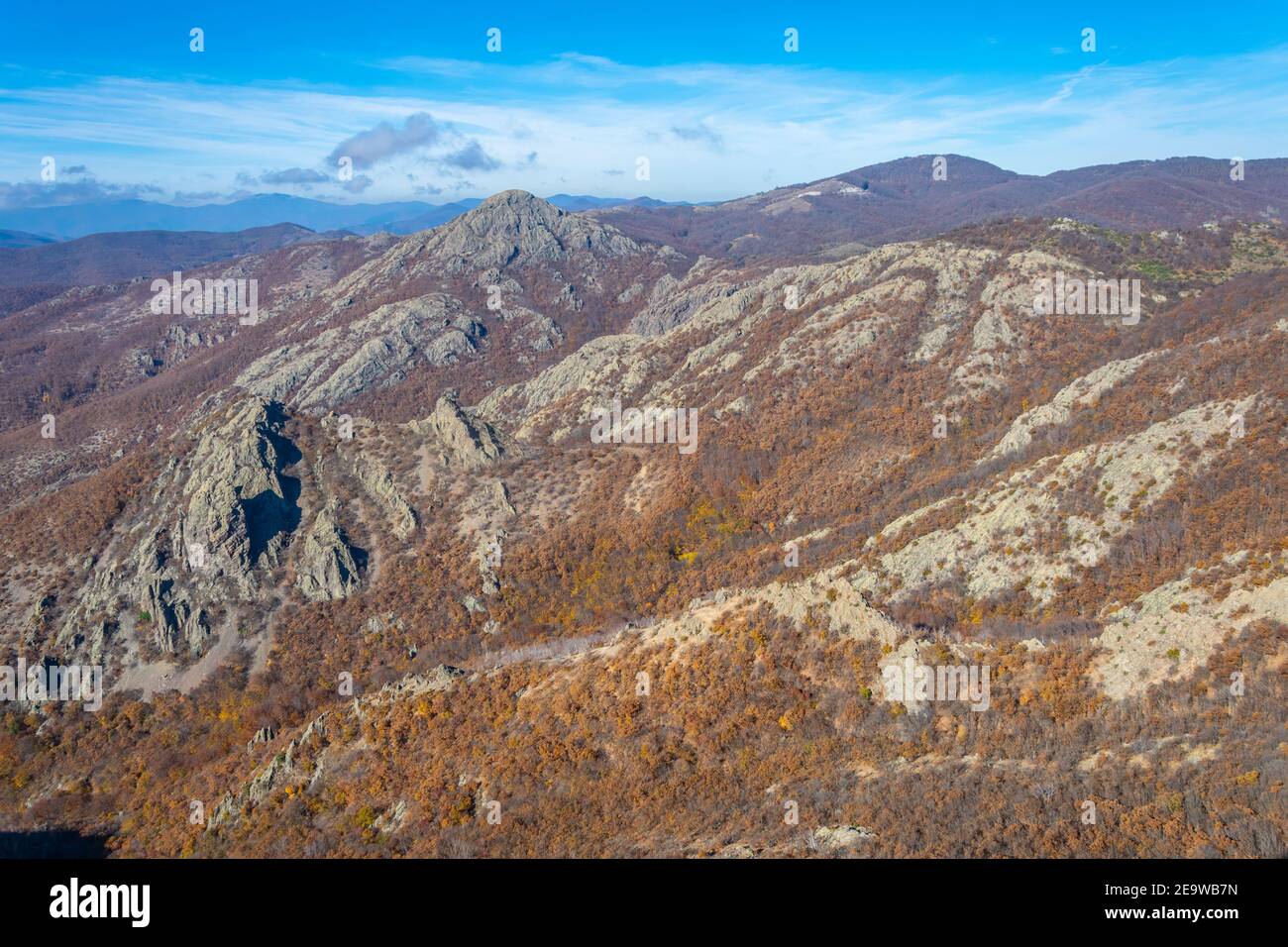 Chaîne de montagnes des Balkans près de Sliven, Bulgarie Banque D'Images