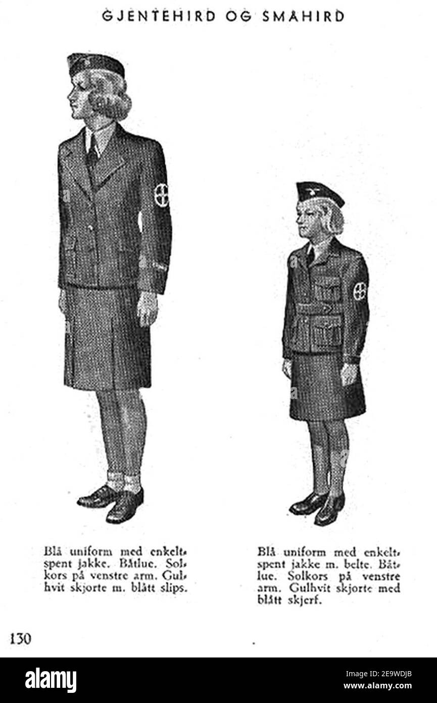 Nasjonal Samling NS Aarbok 1944 s130 (uniformeur) Gjentehbird og Småhbird. Banque D'Images