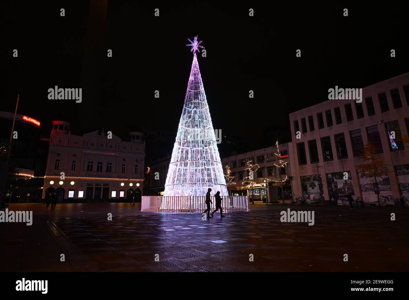 Arbre de Noël Williamson Square, Liverpool 2020 Banque D'Images