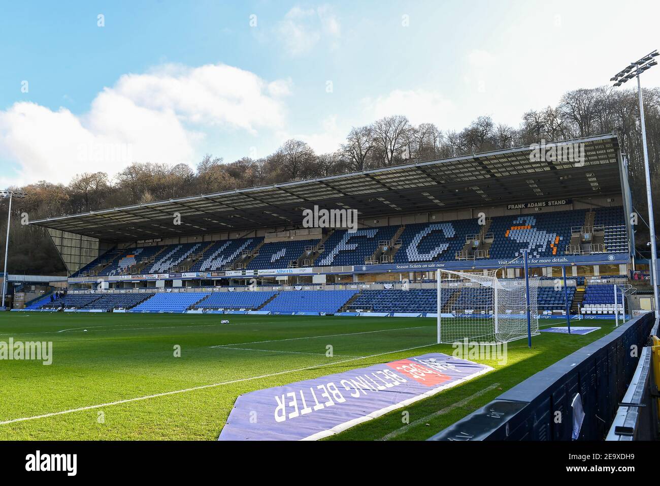 HIGH WYCOMBE, ANGLETERRE. 6 FÉVRIER : vue générale à l'intérieur d'Adams Park, où se trouvent Wycombe Wanderers lors du match de championnat Sky Bet entre Wycombe Wanderers et la forêt de Nottingham à Adams Park, High Wycombe, le samedi 6 février 2021. (Credit: Jon Hobley | MI News) Credit: MI News & Sport /Alay Live News Banque D'Images