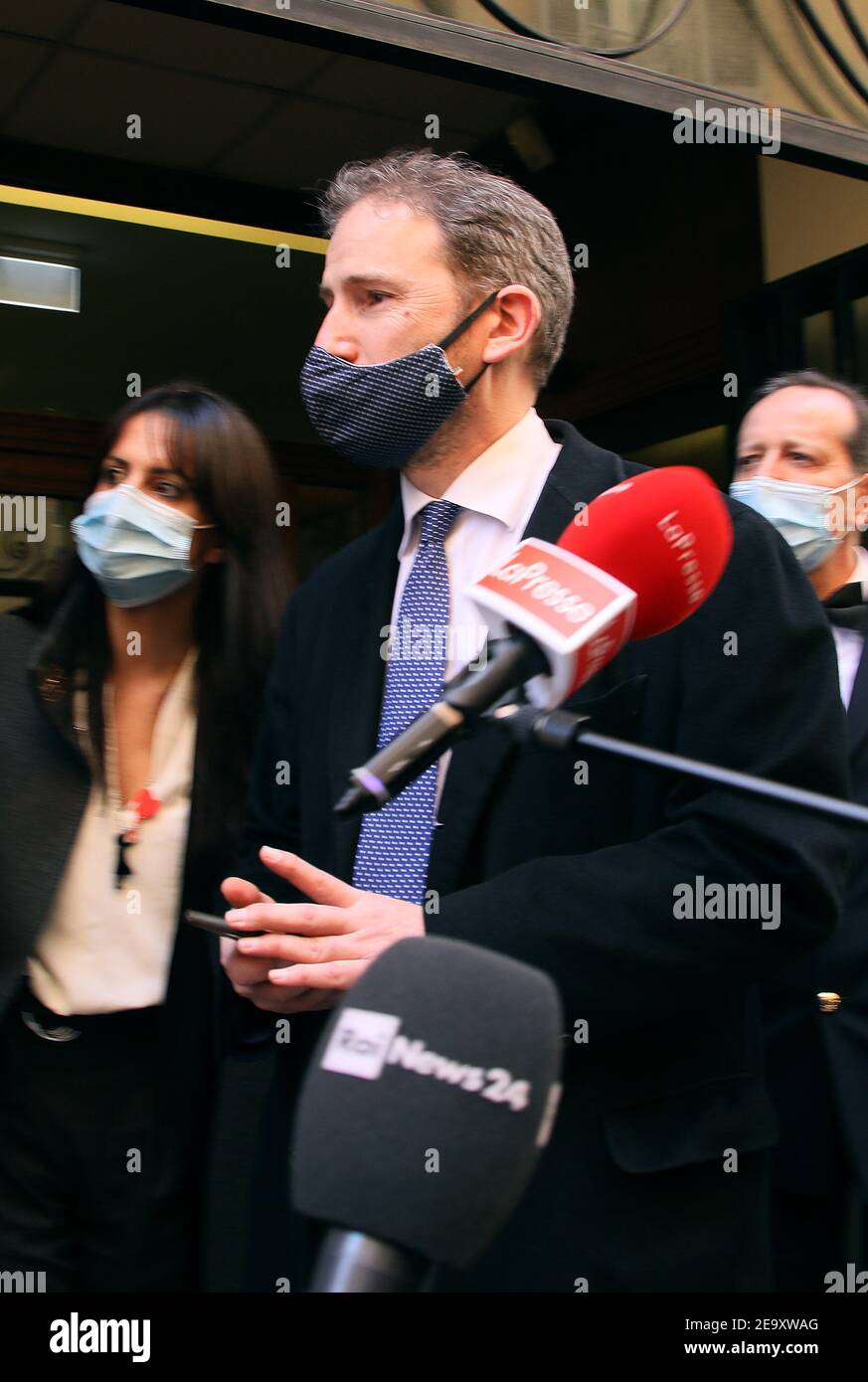 Rome, Réunion des députés du mouvement 5 étoiles à la fin de la réunion avec Mario Draghi photo: Davide Casaleggio Banque D'Images