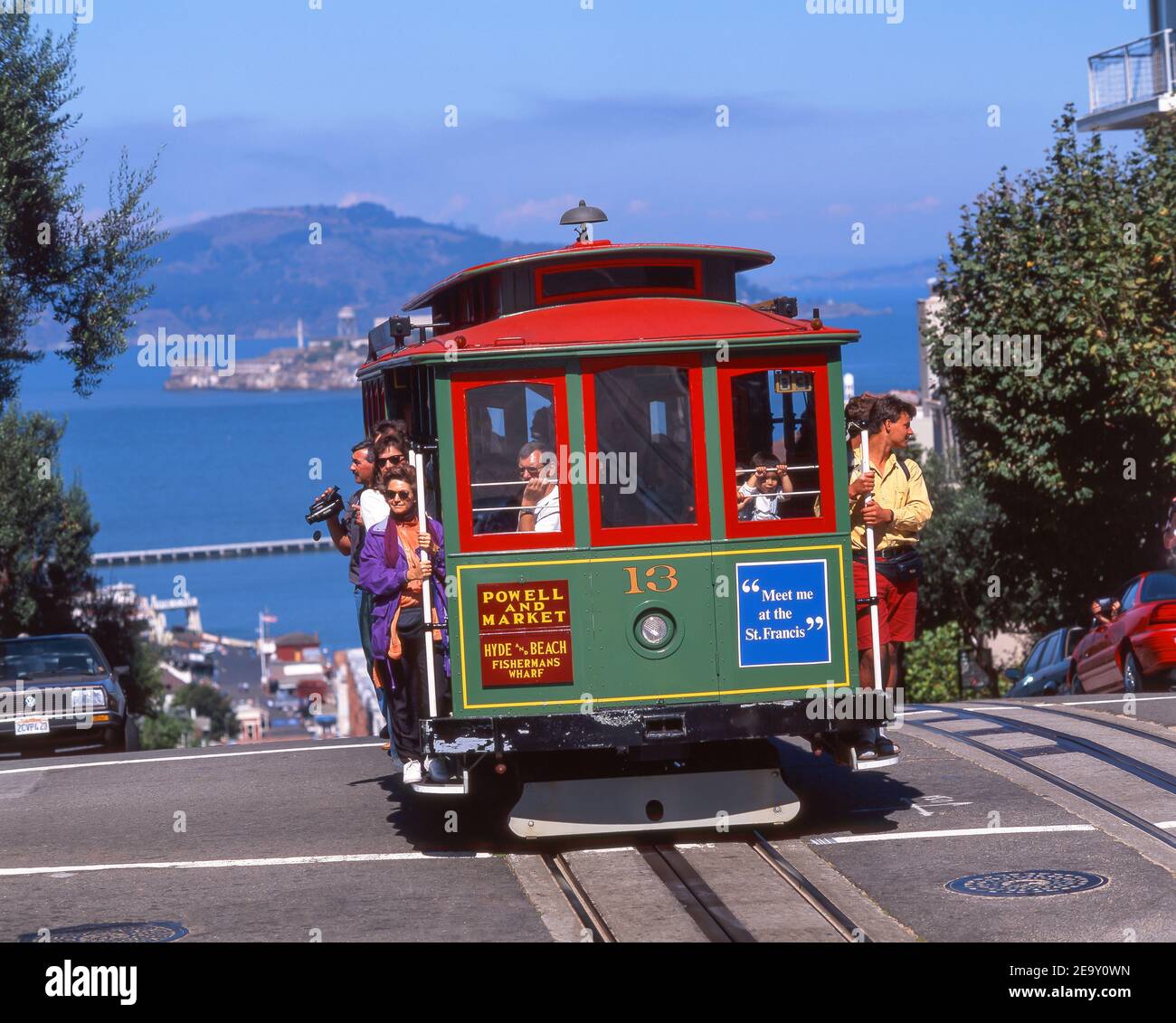 Un téléphérique sur Hyde Street, San Francisco, Californie, États-Unis d'Amérique Banque D'Images