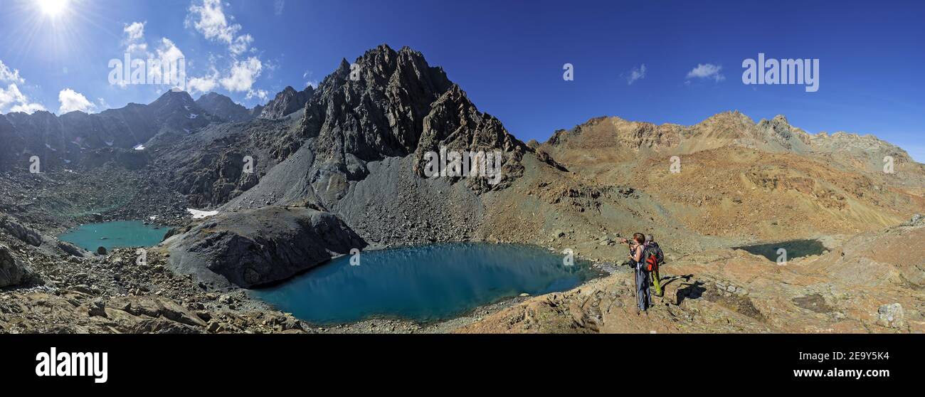 Vue panoramique sur le lac de Sassersa à Valmalenco Banque D'Images