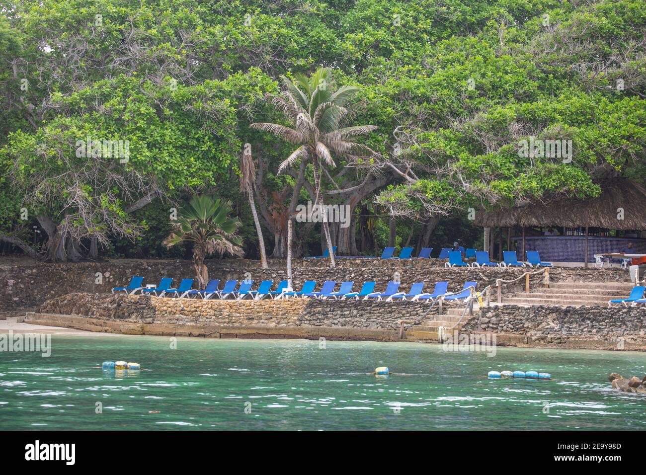 Une des belles îles autour de Cartegena ville de Colombie, Amérique du Sud Banque D'Images