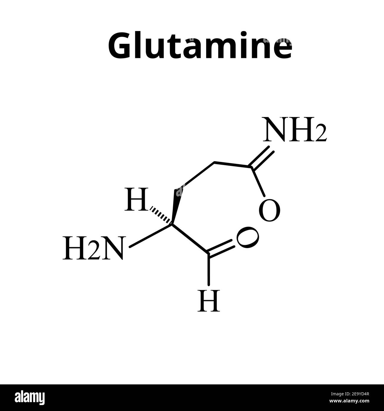 L'acide aminé glutamine. Formule moléculaire chimique de glutamine d'acides aminés. Illustration