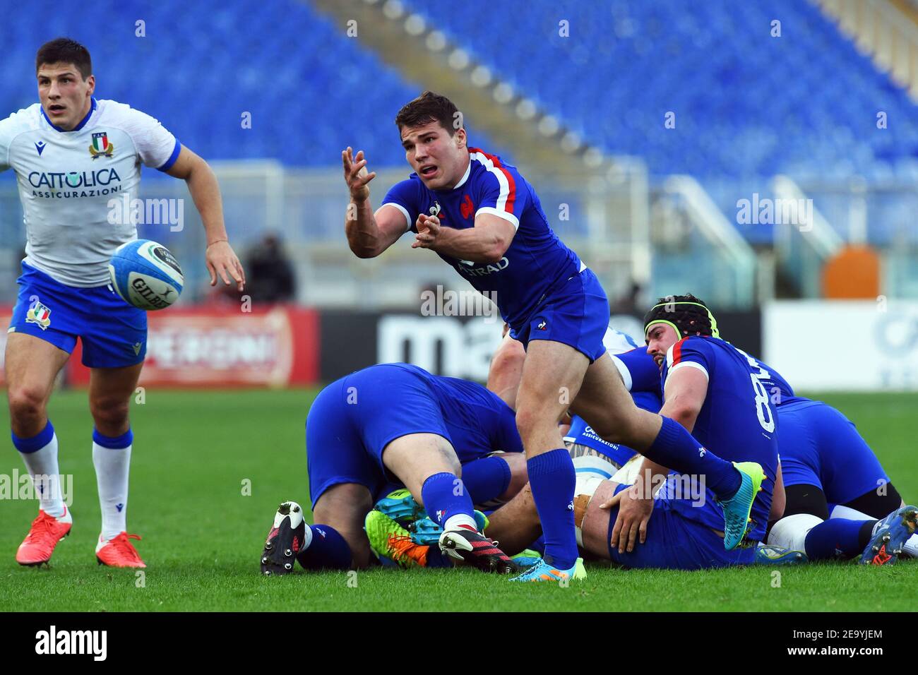 Rome, ITA. 06e février 2021. Antoine Dupont de France, Italie contre France, Rugby, six nation crédit: Agence de photo indépendante/Alamy Live News Banque D'Images