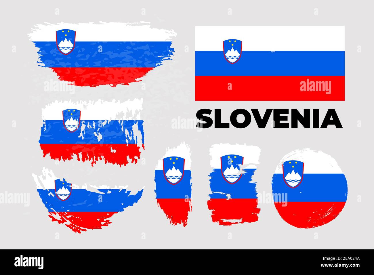 Bonne journée d'indépendance de la Slovénie avec pays d'aquarelle artistique Illustration de Vecteur