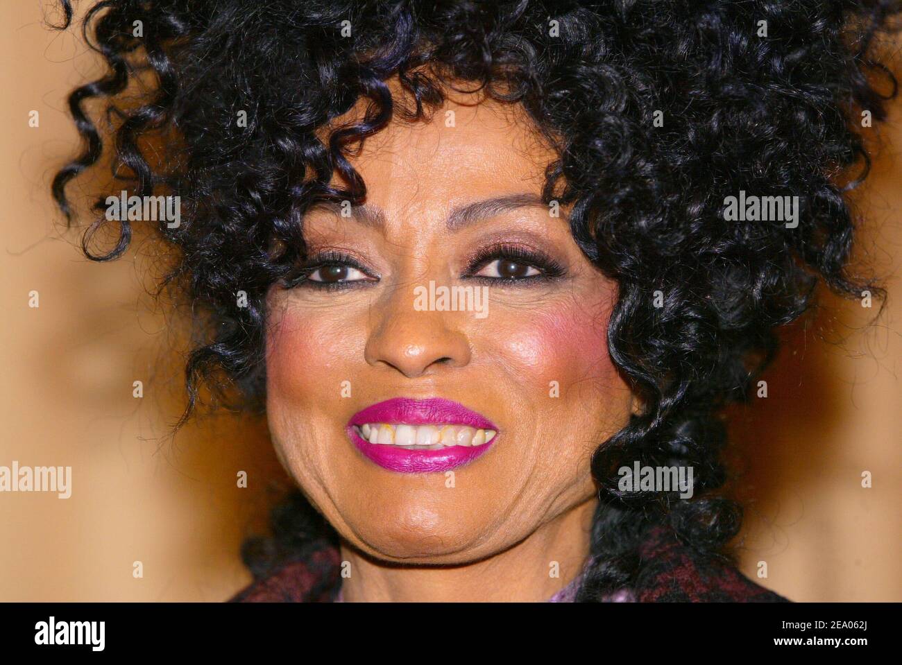 La chanteuse américaine Diana Ross reçoit la Grande Médaille Vermeil de Paris par le maire Bertrand Delanoe lors d'une cérémonie à l'hôtel de ville de Paris, le 1er mars 2005. Photo de Hounsfield-Klein/ABACA Banque D'Images