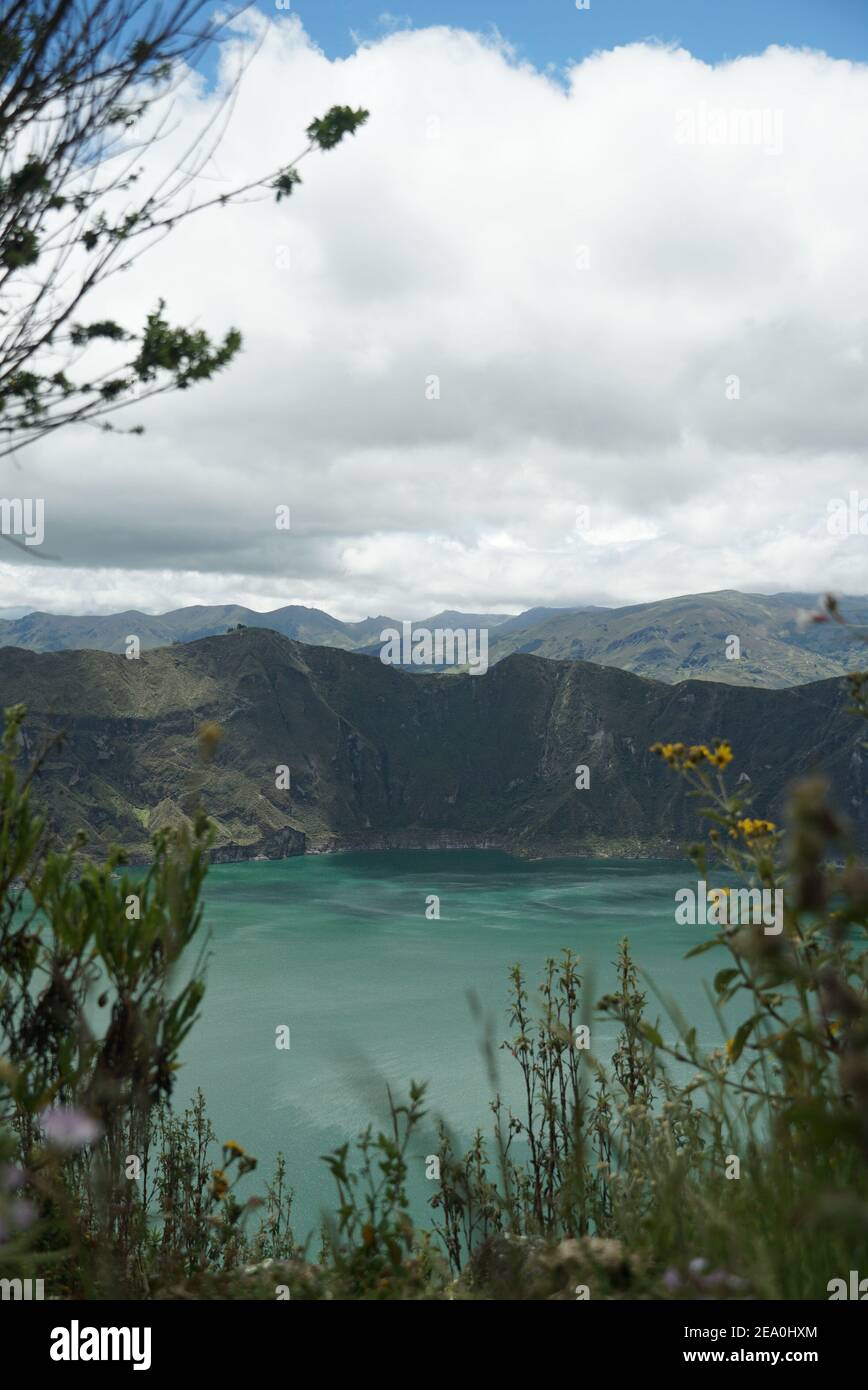 Quilotoa, lac cratère dans les Andes en Equateur Banque D'Images