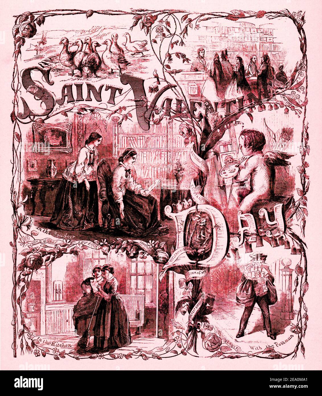 Cette illustration est intitulée: Saint Valentin. Il est tiré de Harper's Weekly vol V No 216 New York samedi 16 1861 février Banque D'Images
