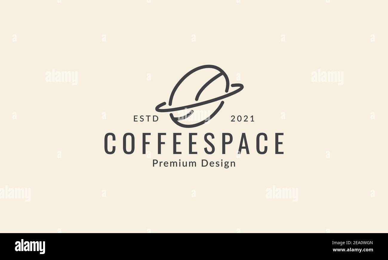 grain de café avec espace lignes logo vecteur icône symbole graphique illustration de la conception Illustration de Vecteur