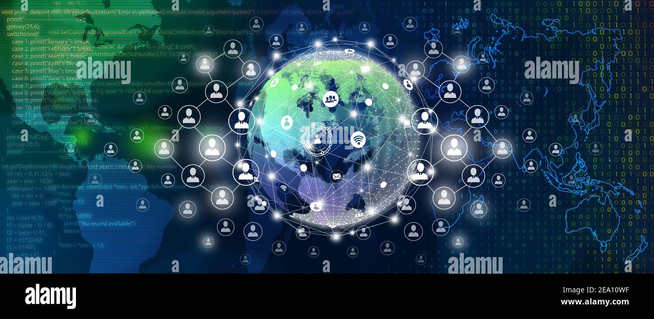 Concept de connexion d'entreprise mondiale, de connexion de personnes et de connexion réseau. Banque D'Images