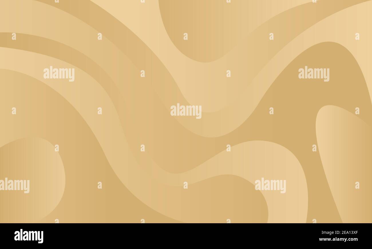 Affiche futuriste. Modèle de fond doré abstrait avec ondes de gradient. Image stylisée des dunes de sable Illustration de Vecteur