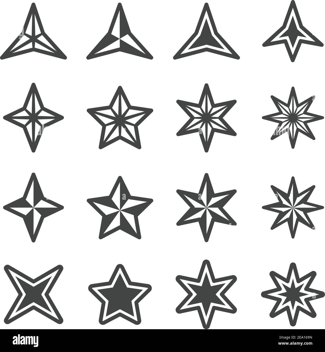 Star icon set Illustration de Vecteur