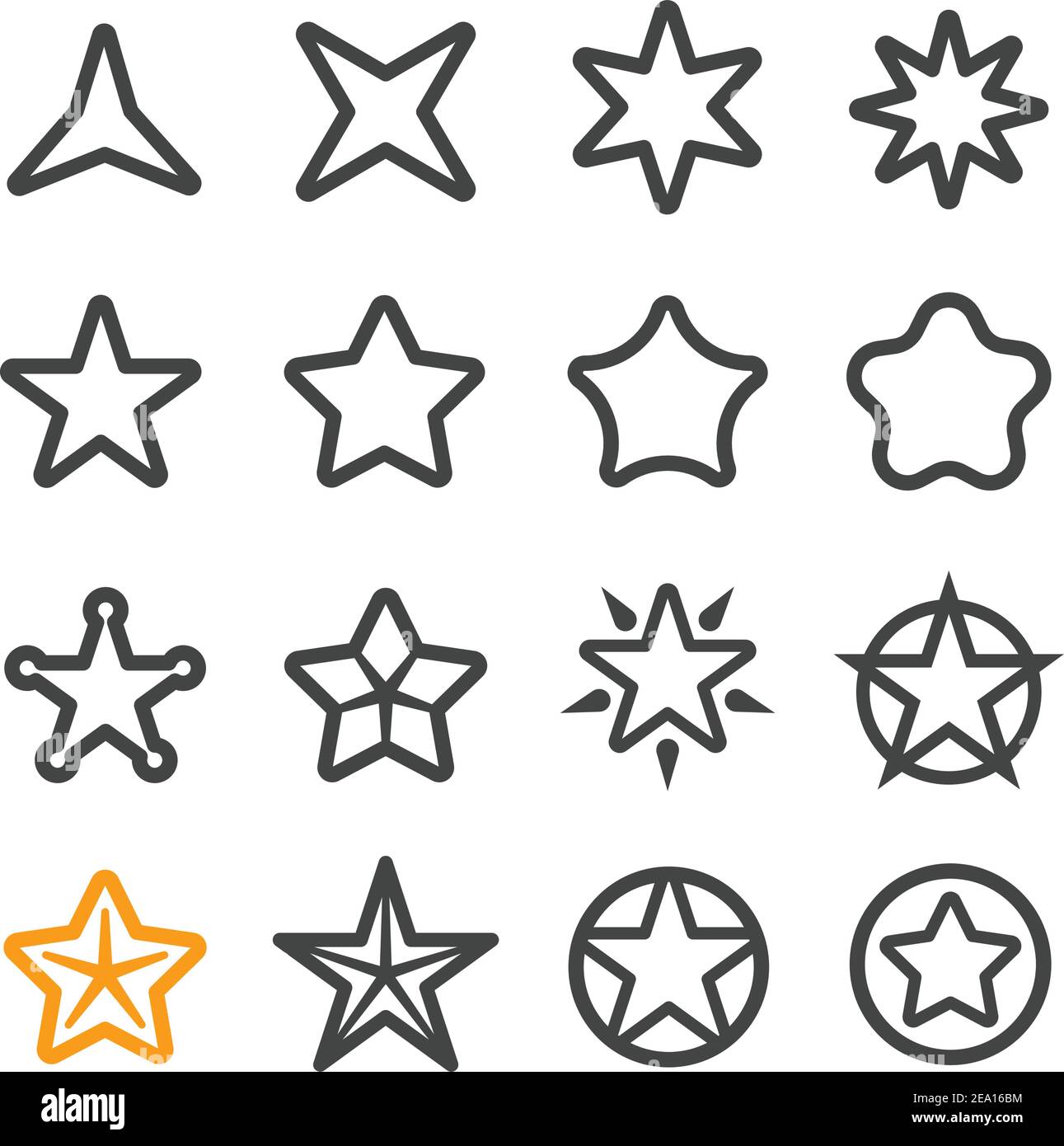 ensemble d'icônes de ligne en étoile Illustration de Vecteur