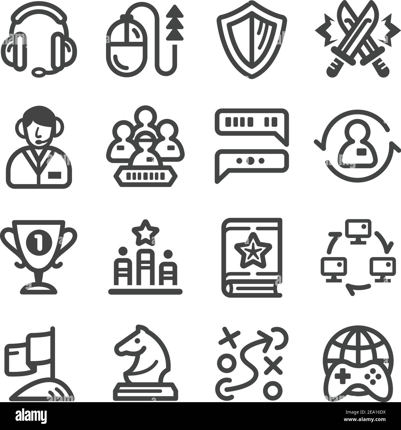 esport, jeu de lignes d'icônes cybersport Illustration de Vecteur