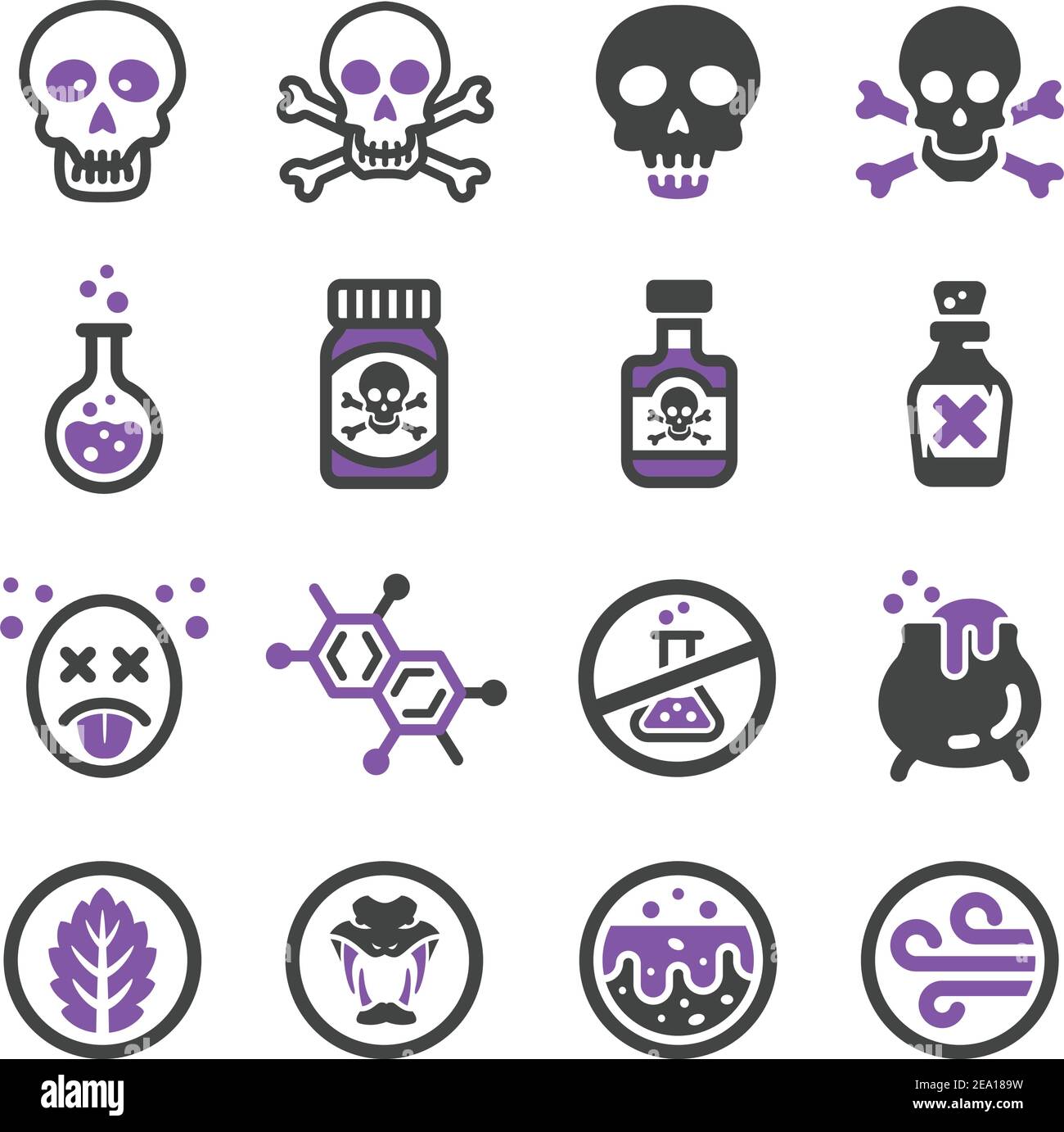 ensemble d'icônes toxiques et toxiques Illustration de Vecteur