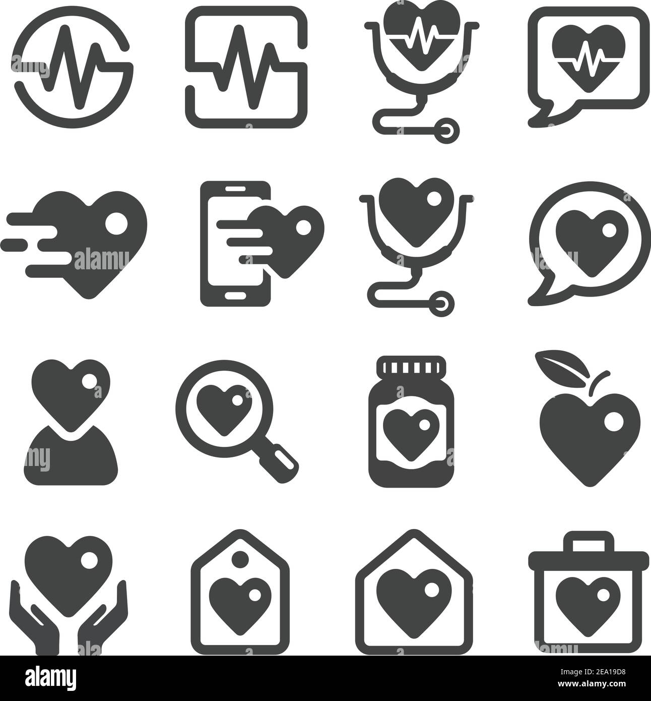 ensemble d'icônes d'état de santé Illustration de Vecteur