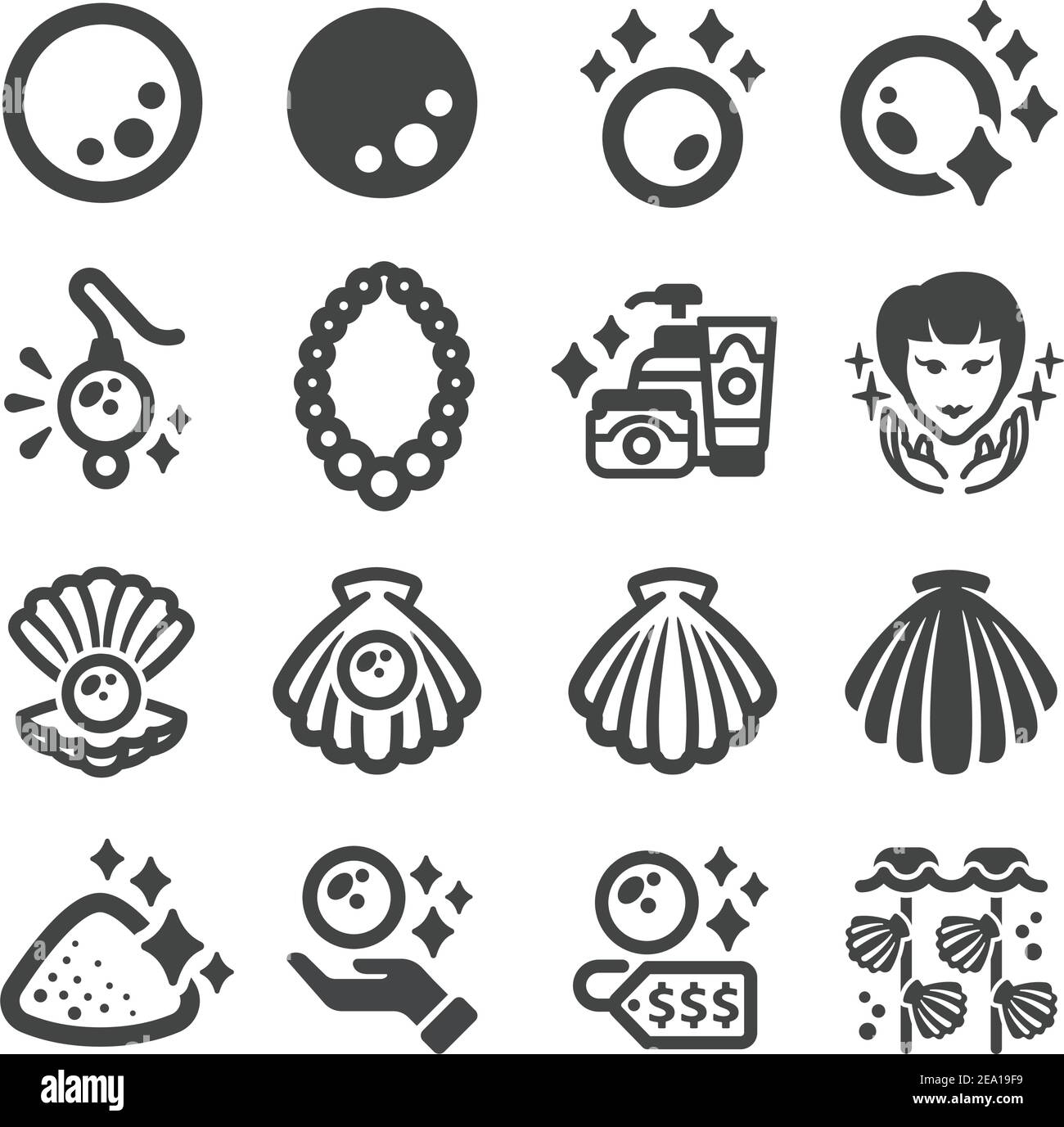 ensemble d'icônes pearl Illustration de Vecteur