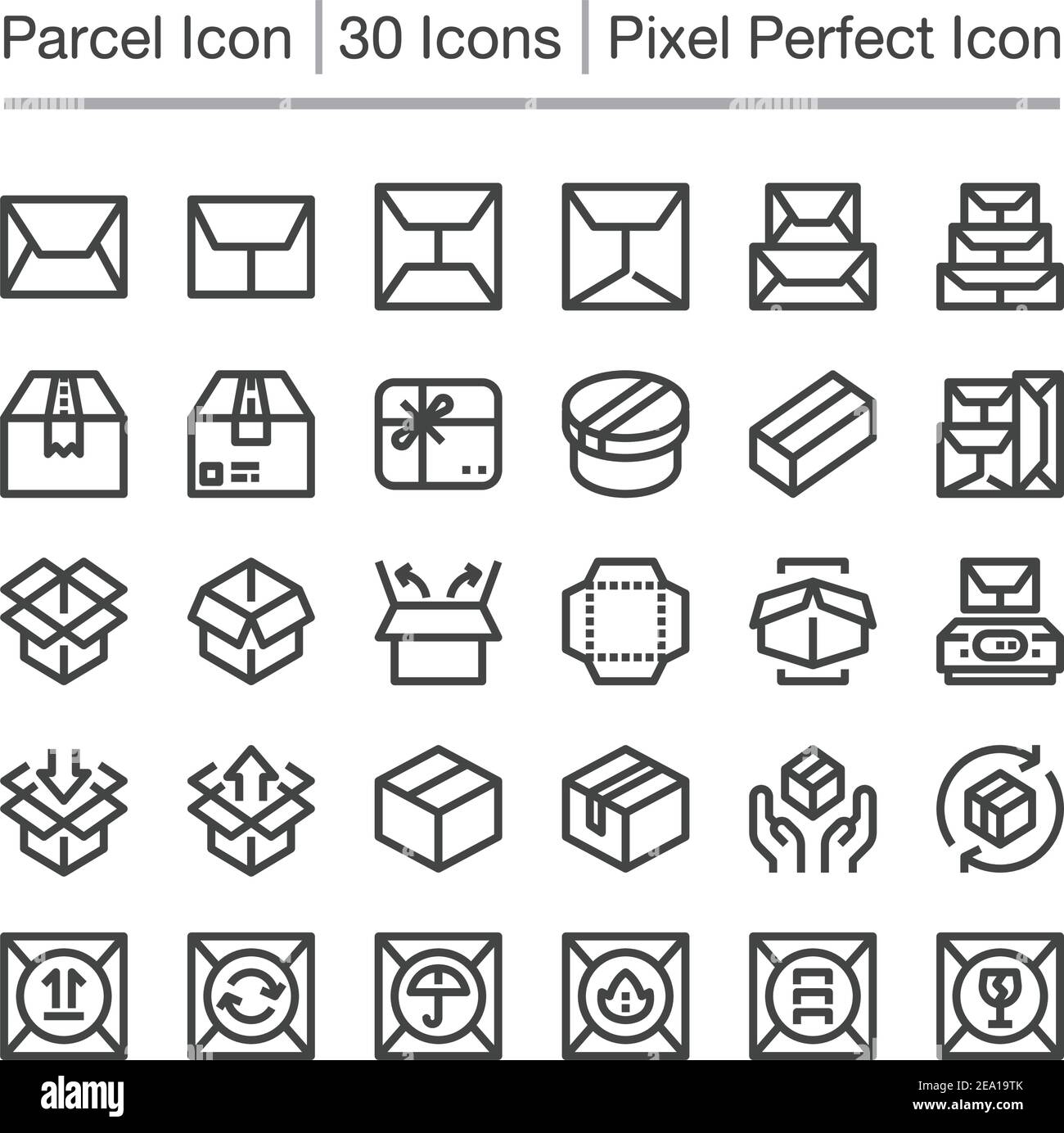 colis, icône de ligne de colis, contour modifiable, icône pixel perfect Illustration de Vecteur