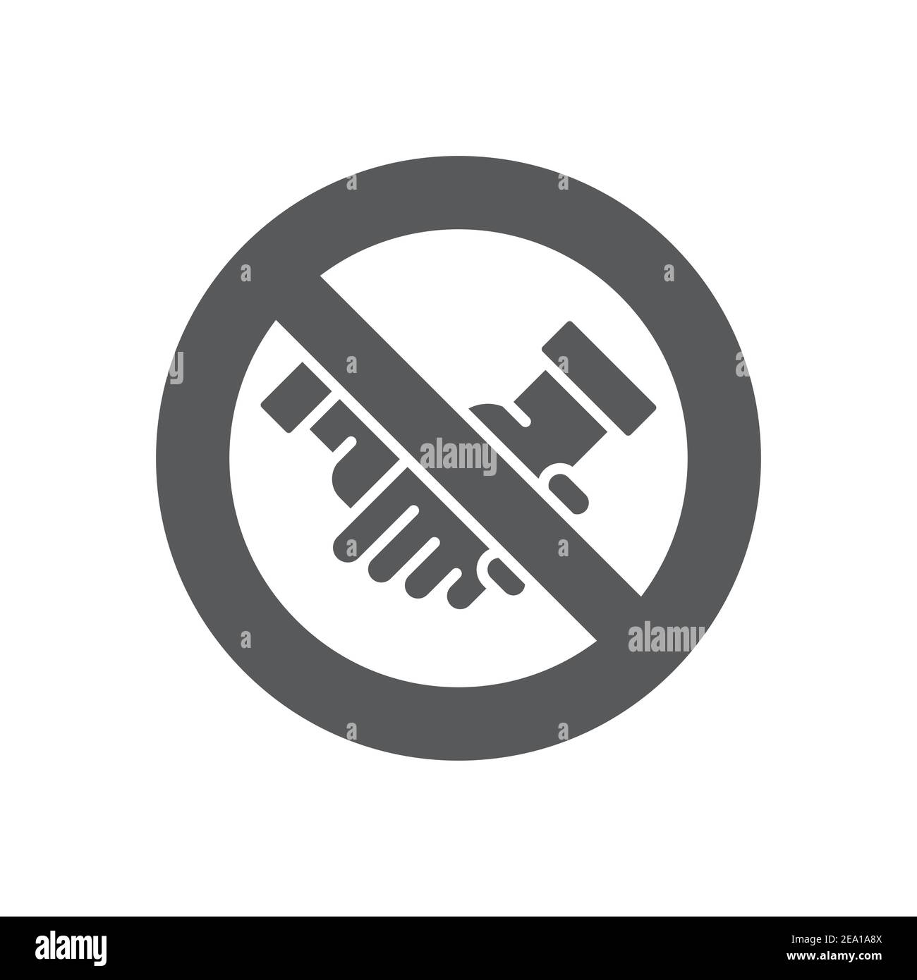 Pas d'icône de poignée de main, couleur, ligne, signe vectoriel de contour, pictogramme de style linéaire isolé sur blanc. Symbole, illustration du logo Illustration de Vecteur