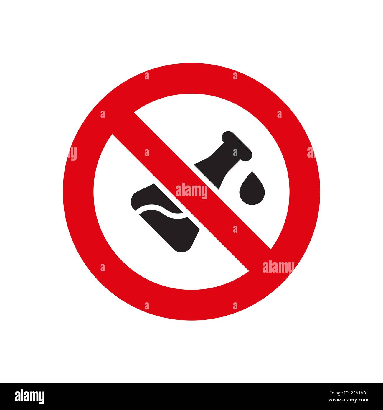 Aucun additif chimique icône, couleur, ligne, contour vecteur signe, pictogramme linéaire isolé sur blanc. Symbole, illustration du logo Illustration de Vecteur