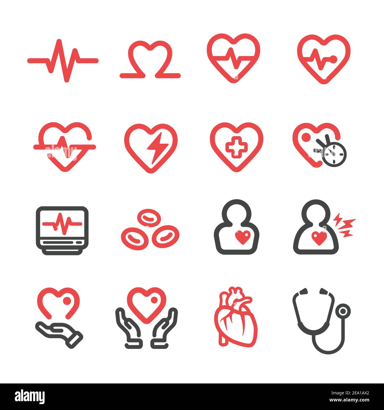 icône de ligne fine médicale cardiaque Illustration de Vecteur