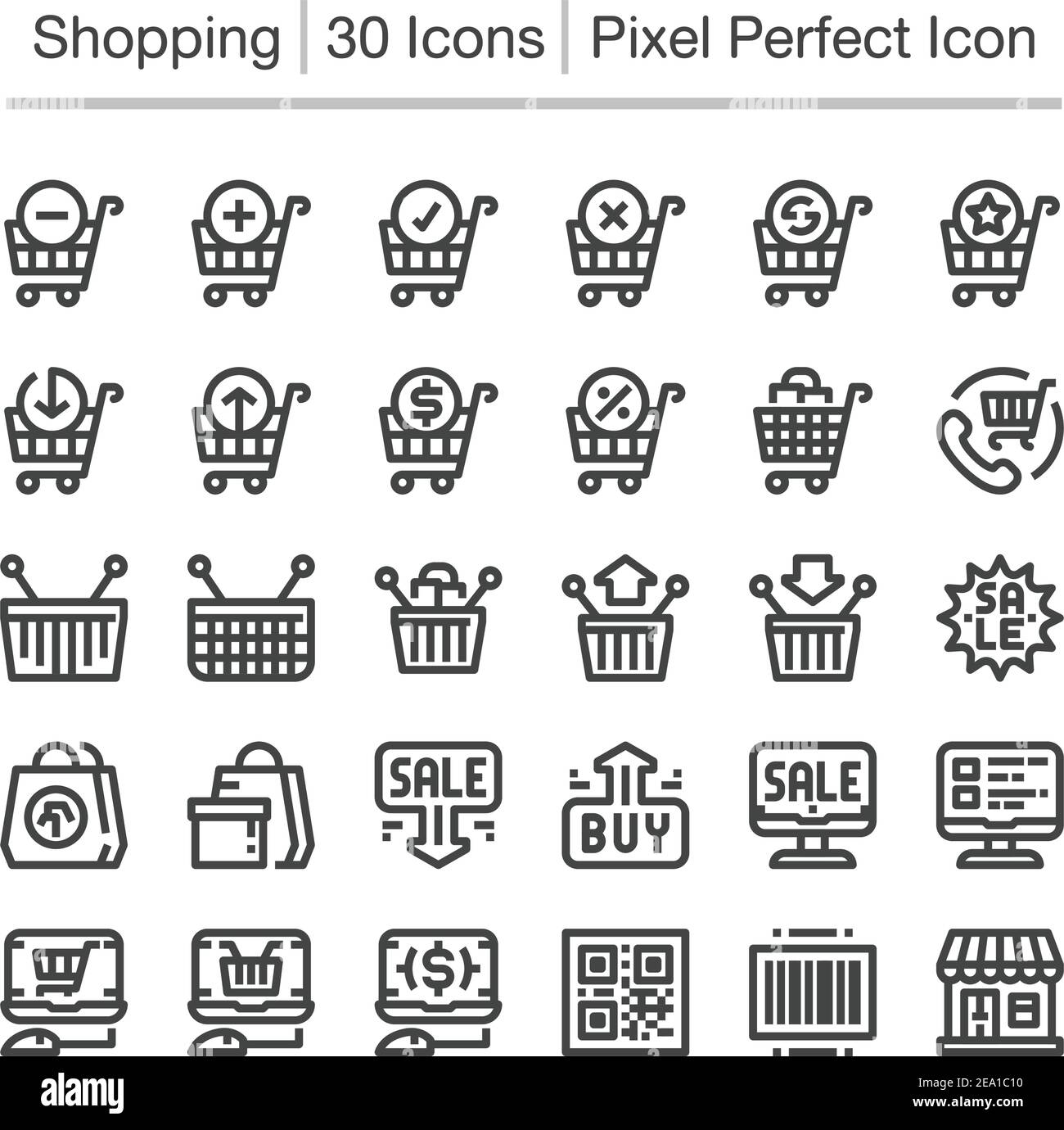 icône de ligne d'achat et d'e-commerce, contour modifiable, icône pixel perfect Illustration de Vecteur