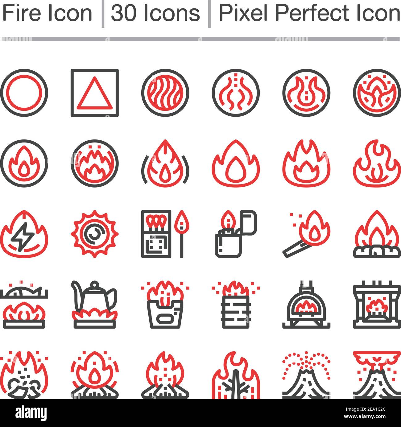 icône de ligne de feu, contour modifiable, icône pixel perfect Illustration de Vecteur