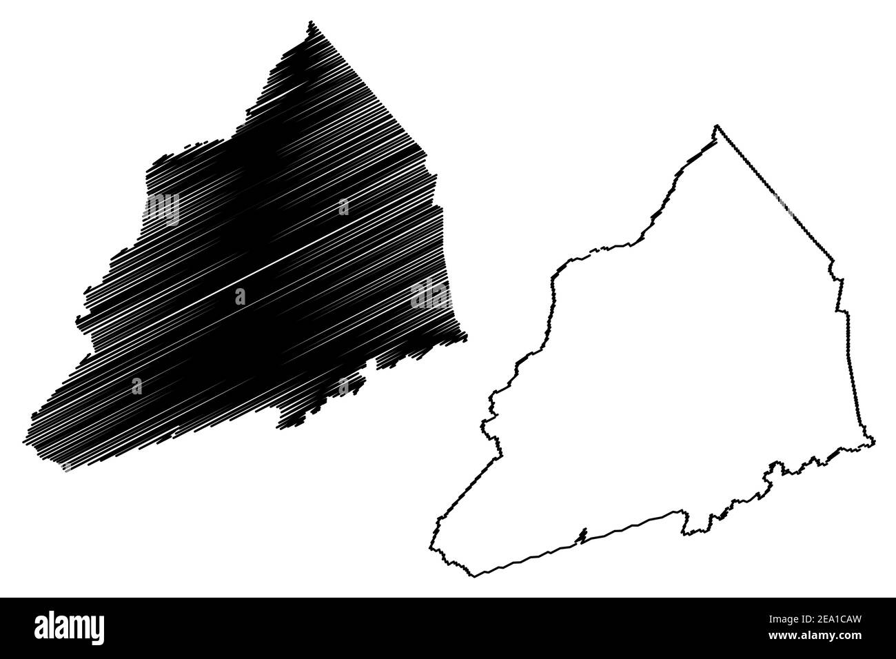 Transylvanie Comté, État de Caroline du Nord (comté des États-Unis, États-Unis d'Amérique, États-Unis, États-Unis, États-Unis) carte illustration vectorielle, scribble sketch Transylvanie Illustration de Vecteur