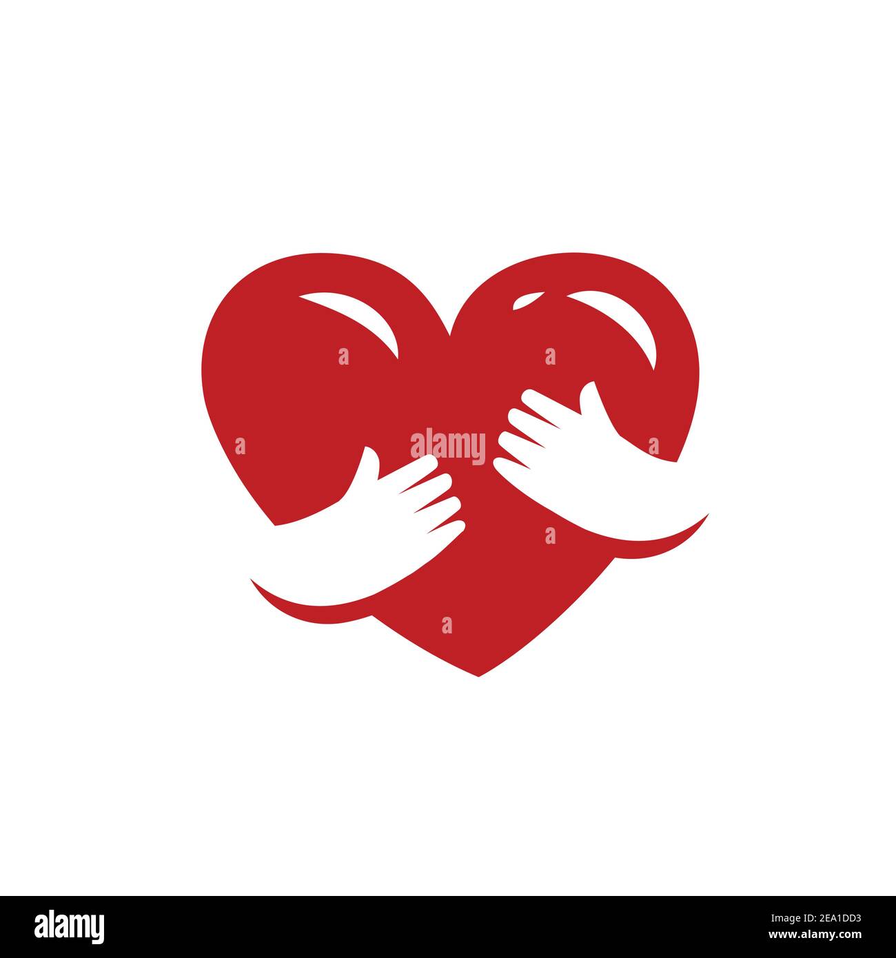 Cœur rouge dans les mains. Amour, vecteur de symbole de santé Illustration de Vecteur
