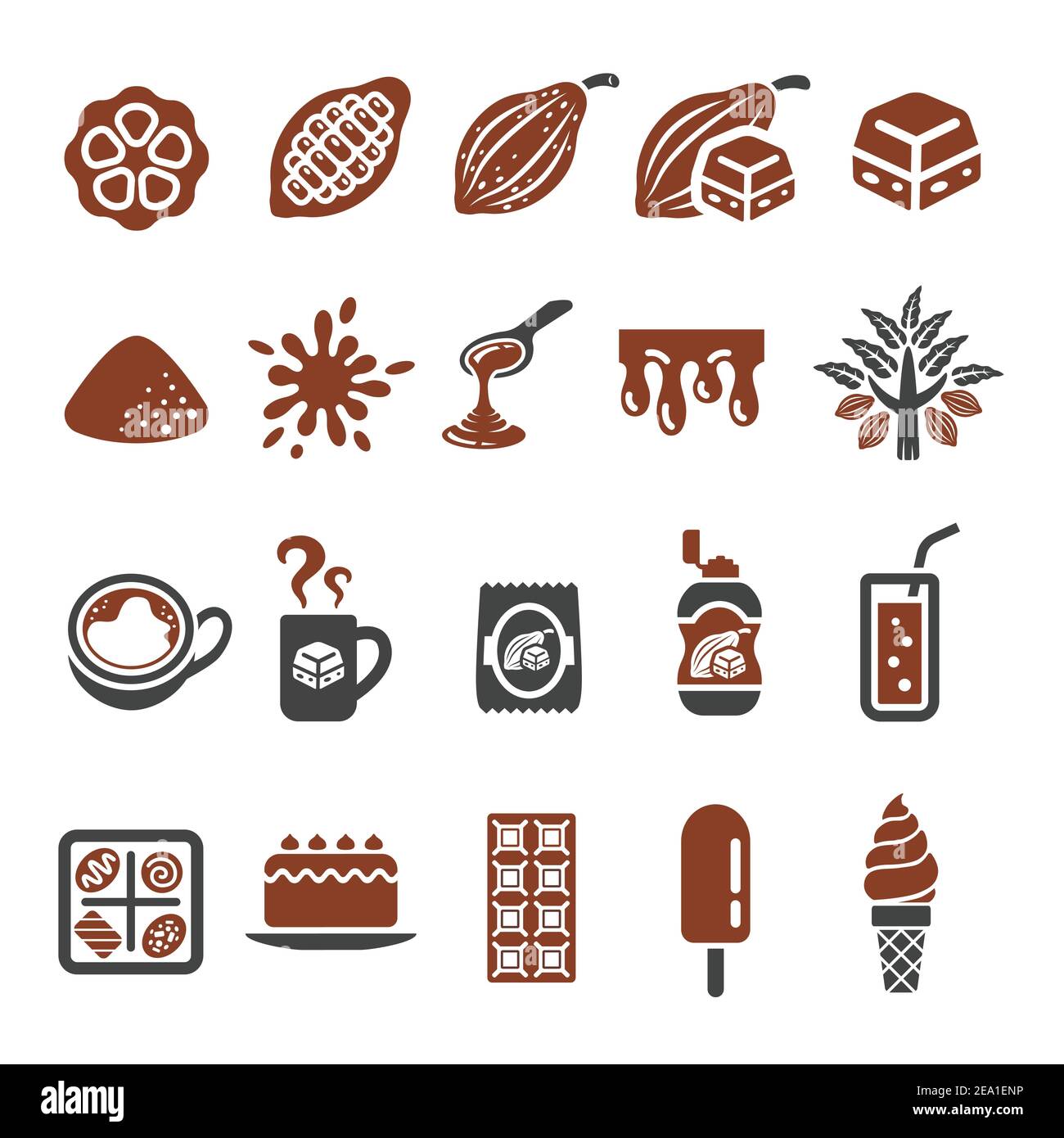 cacao, icône chocolat Illustration de Vecteur