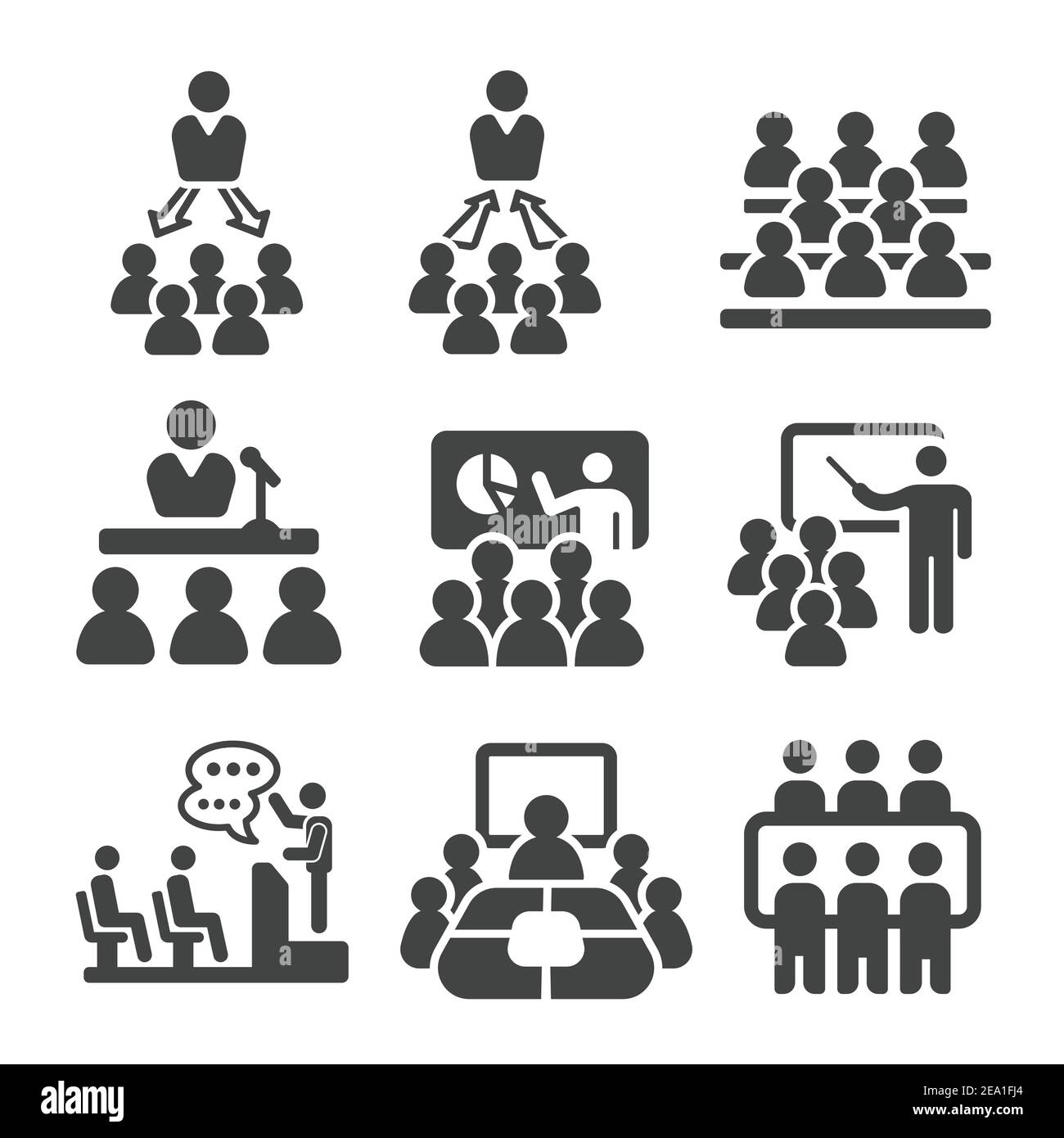 jeu d'icônes séminaire,enseignement,réunion Illustration de Vecteur