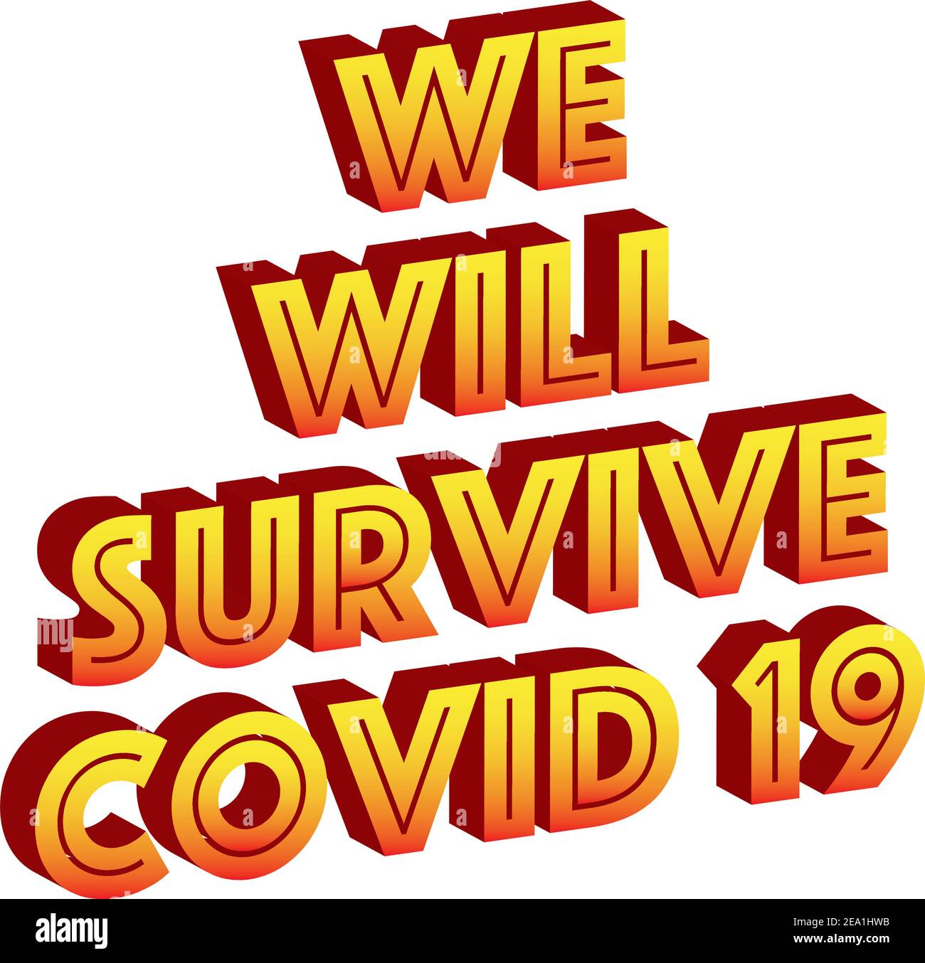 nous survivrons à covid 19 Illustration de Vecteur