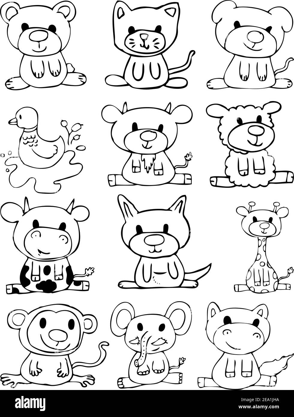 dessin animé animaux mignons Illustration de Vecteur