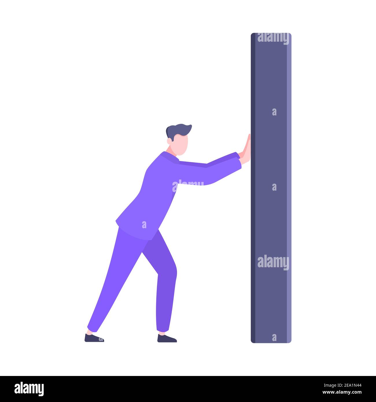 Adulte jeune homme poussant le mur. Illustration vectorielle de la solution du problème ou de la progression de l'entreprise isolée sur fond blanc. Pousser le démarrage ne Illustration de Vecteur Adulte jeune homme poussant le mur. Illustration vectorielle de la solution du problème ou de la progression de l'entreprise isolée sur fond blanc. Pousser le démarrage ne Illustration de Vecteur