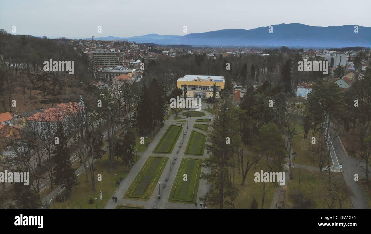 Vue d'Eyriel de Vrnjacka Banja, Serbie Banque D'Images