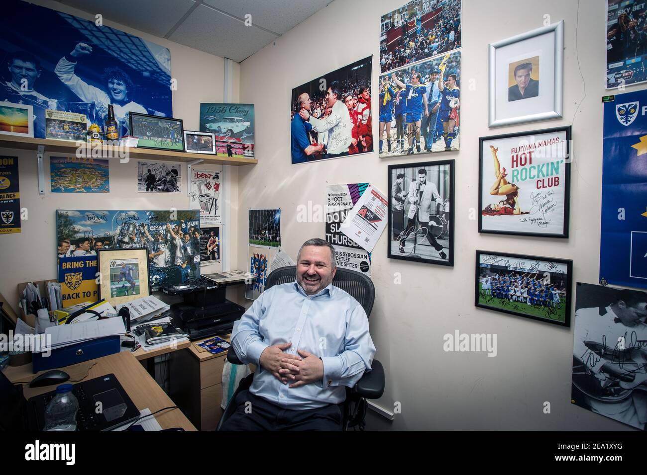 Club de football AFC Wimbledon, directeur commercial, Ivor Heller, Royaume-Uni Banque D'Images