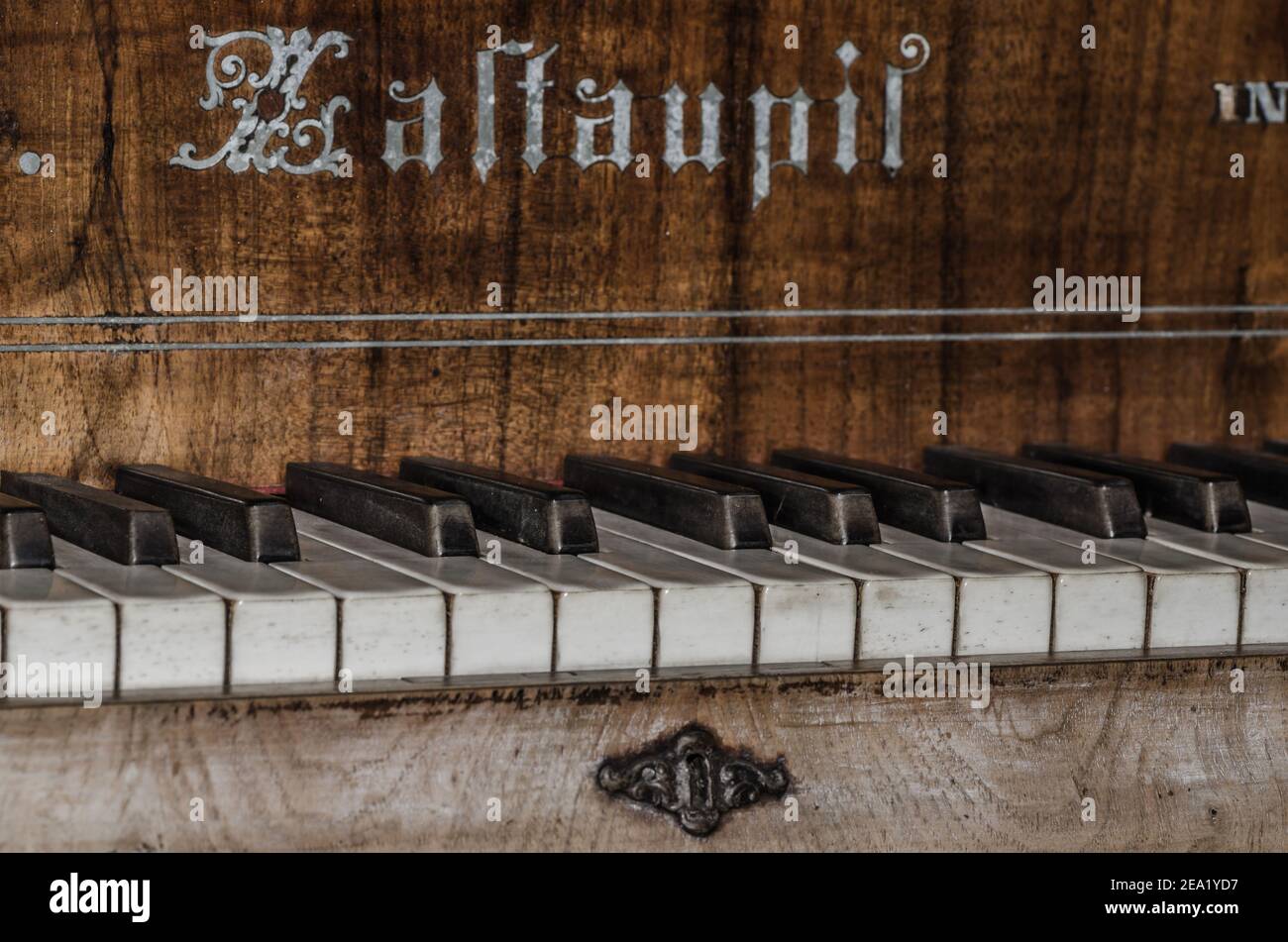 vue macro piano ancienne Banque D'Images